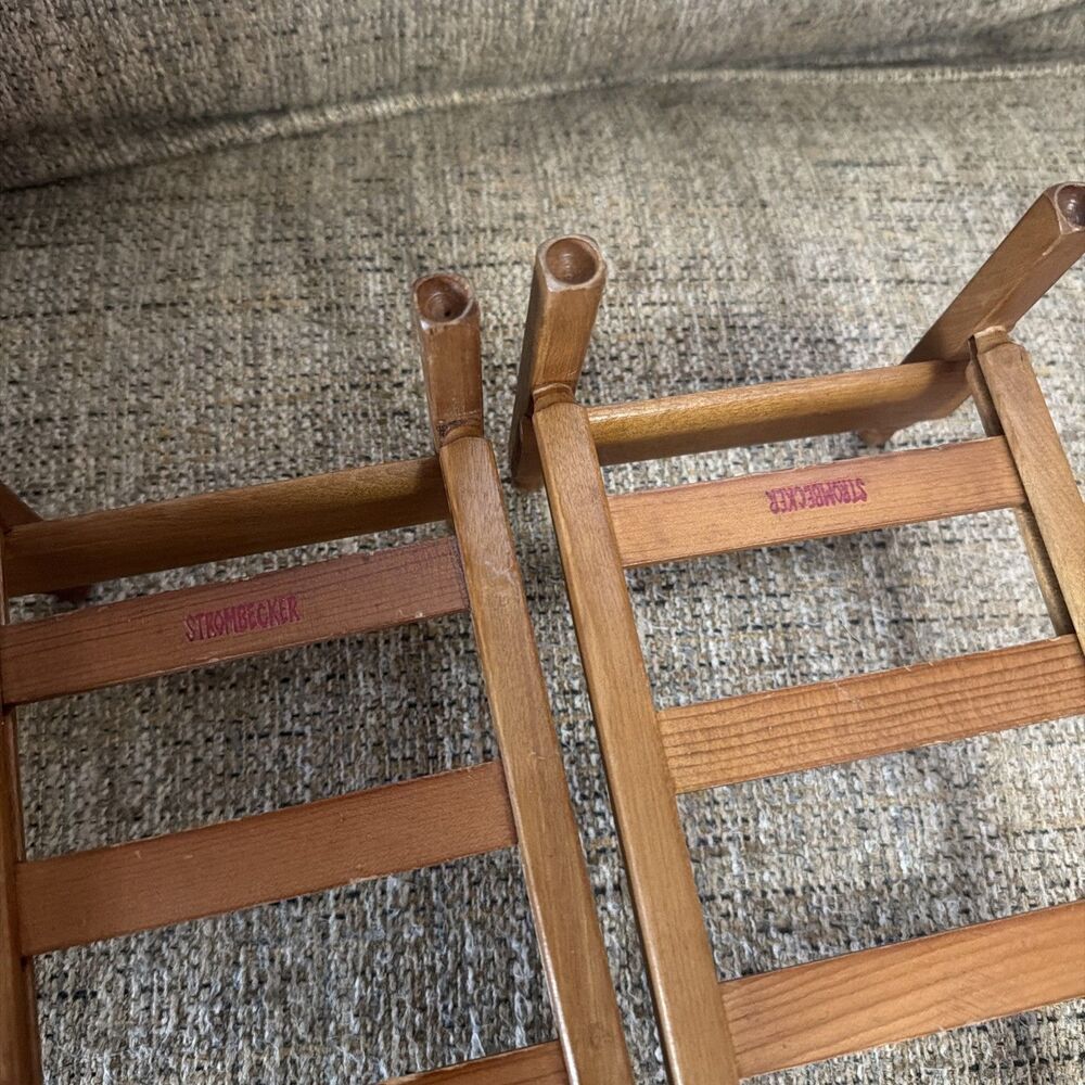 Strombecker dollhouse furniture bed lot 2 wooden vintage 1950s era Bunk bed - Picture 3 of 7